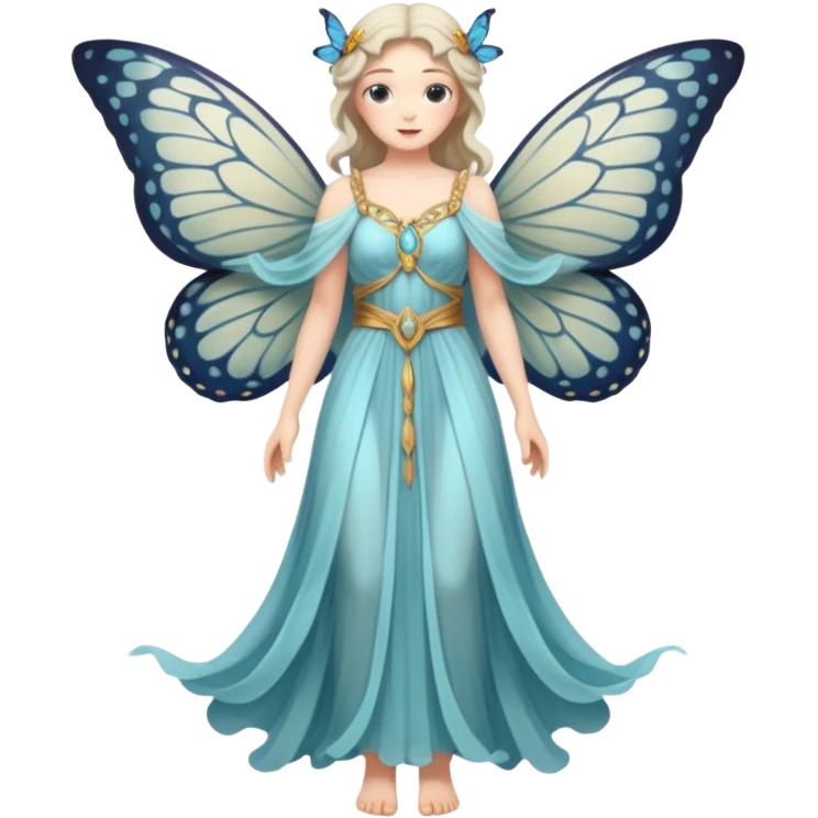fullbody ancient woman with butterfly wings emoji
