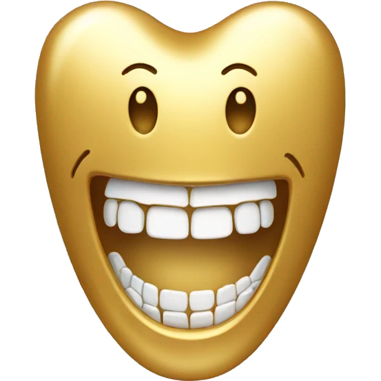 Gold smiling tooth emoji