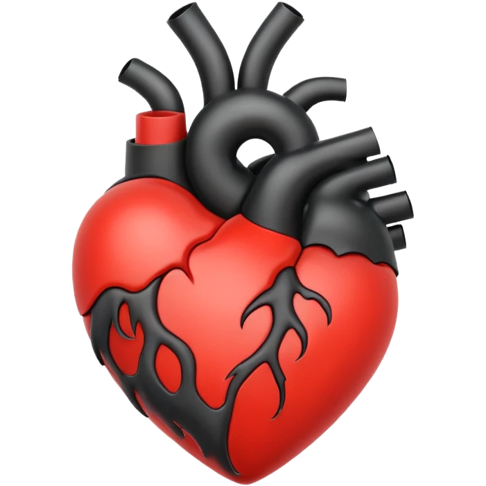 heart with black smoke and shadow emoji