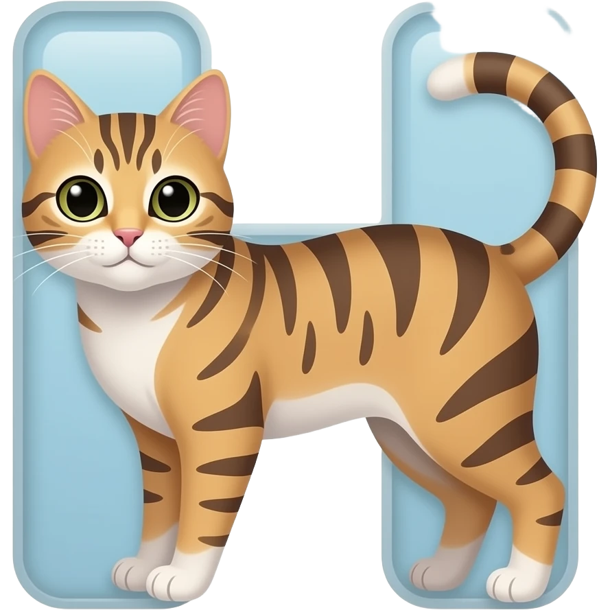 Letra h com um gato emoji