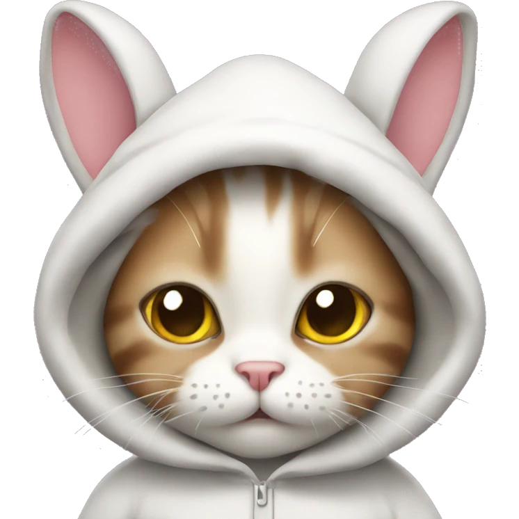 Cat in a bunny costume emoji