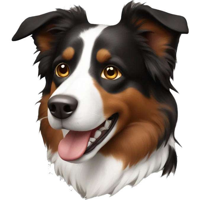 Black and brown border collie emoji