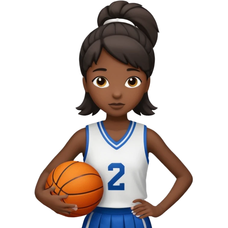 apple style emoji of a basketball girl player with a back-to-school theme, representing 'Back 2 Ball' for September emoji