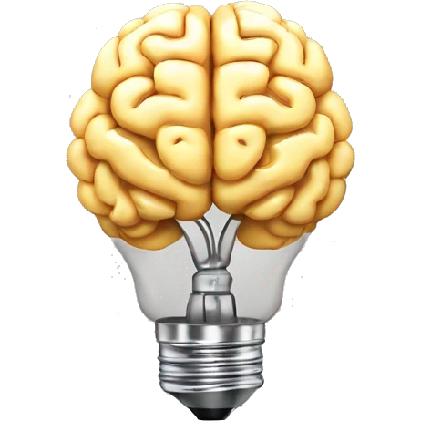 the human brain shaped idea lightbulb emoji