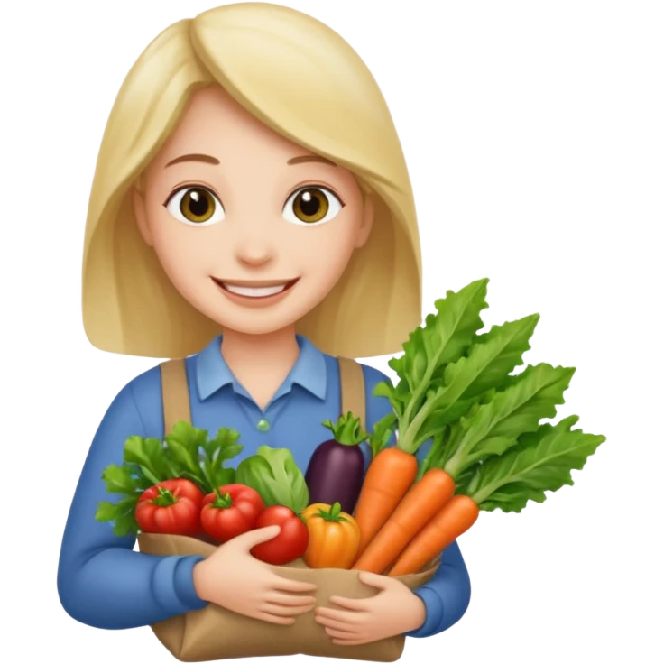 house holding vegetables bag emoji