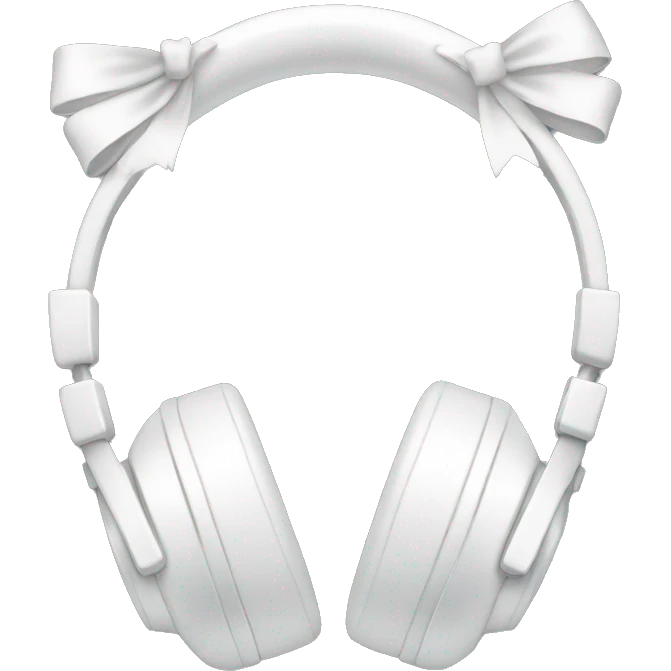 all white headphones with bows emoji