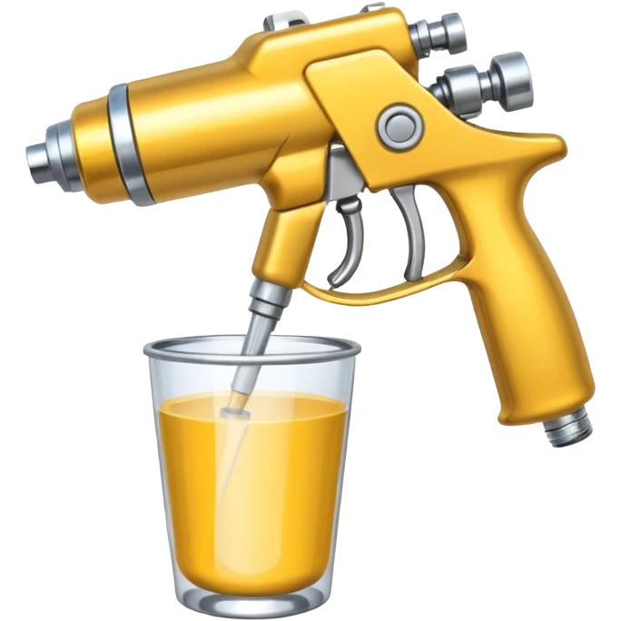metal spray gun with clear cup attached emoji