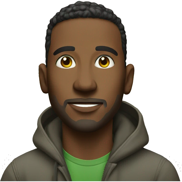 casual outdoor portrait of male with weed emoji