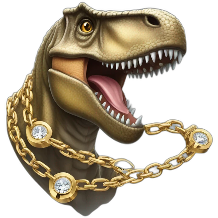 T rex using chains and diamond rolex  emoji