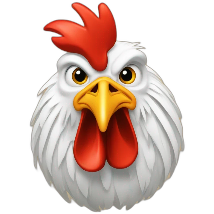 rooster with coconut head emoji