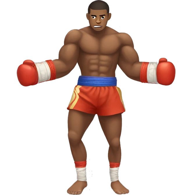 brown skin Muay Thai lean muscle emoji