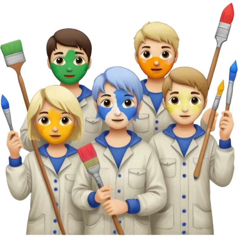 Painters with Paint Stained Faces emoji