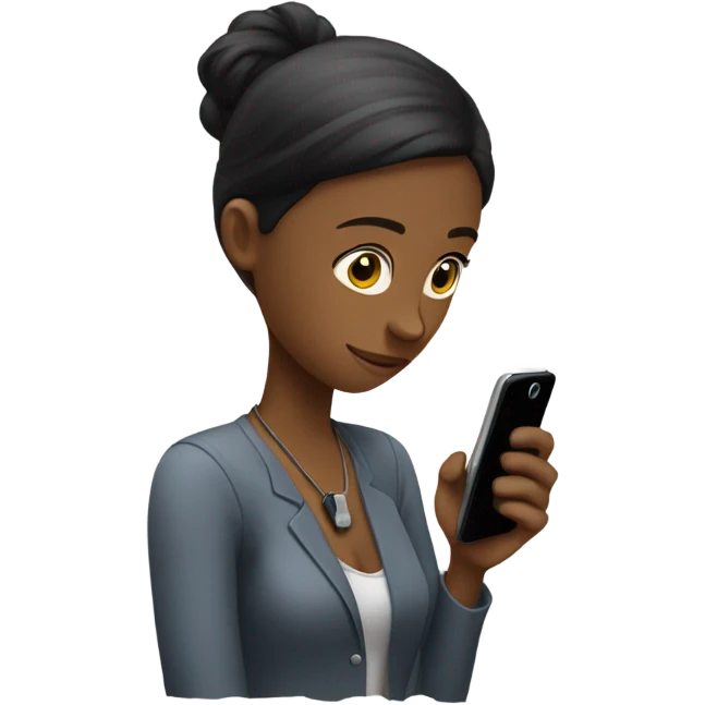 Ariya on the phone talking emoji
