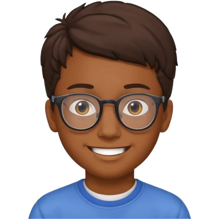homme avec lunette brun  adolescent emoji