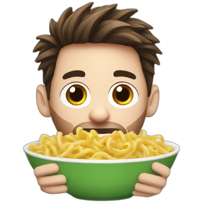 Messi eating pasta emoji