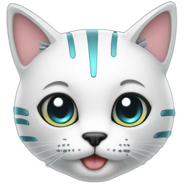 Robot cat happy emoji