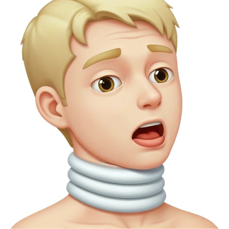 A guy that chocking his neck emoji