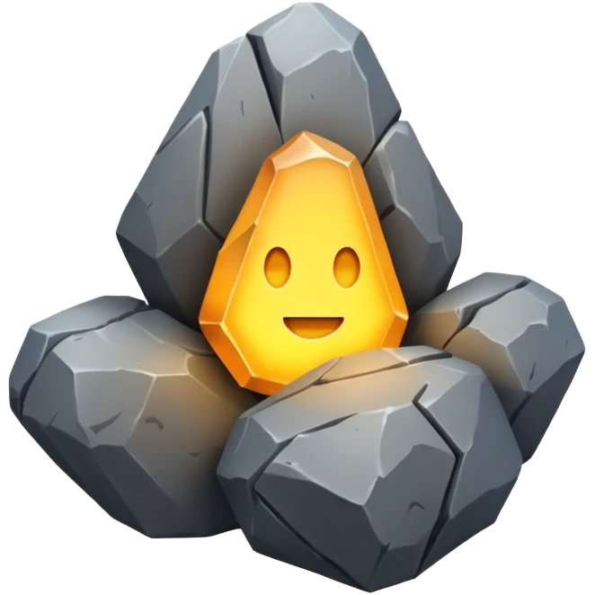 beautiful computer code made of rocks emoji