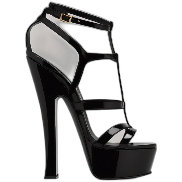 Ysl TRIBUTE heel SANDAL black PATENT LEATHER emoji