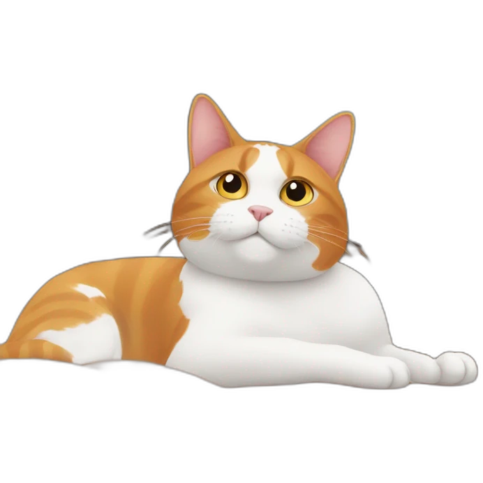 Orange and white tuxedo cat watching tv emoji