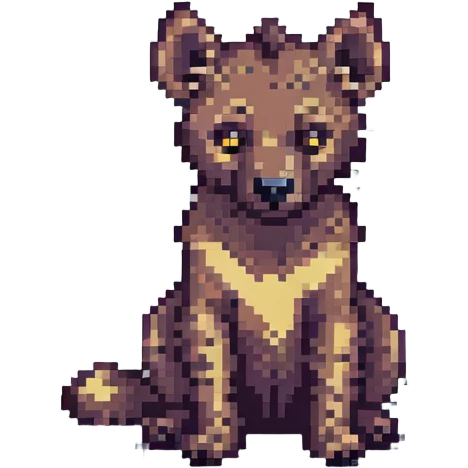 hyena sitting in pixel art style with simple background emoji