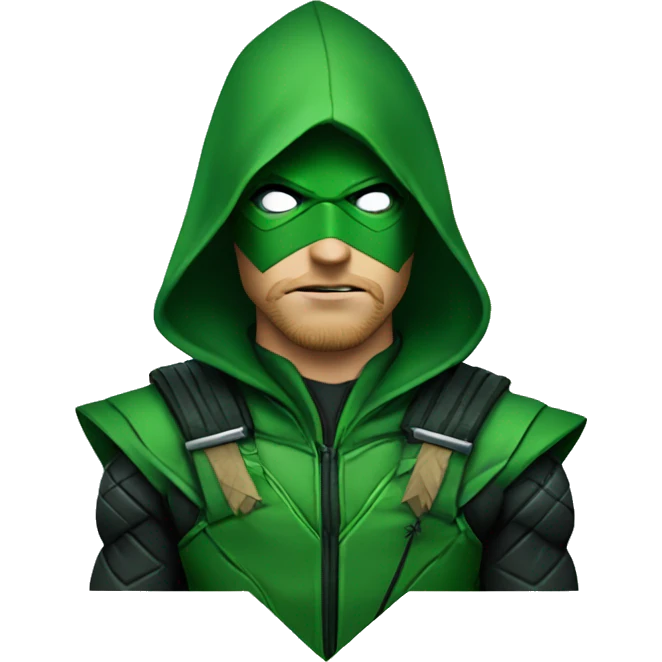 green arrow from DC with a hood on emoji