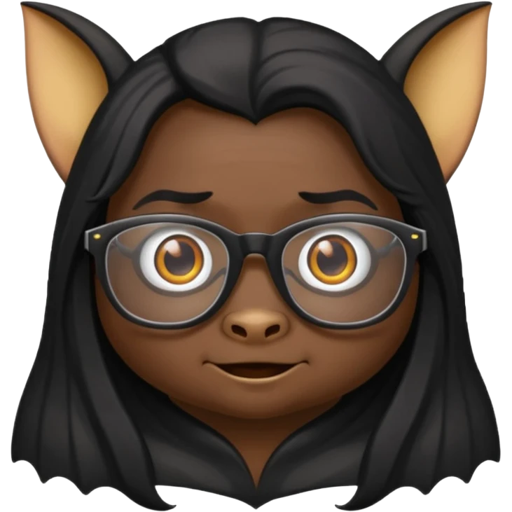 long hair bat with glasses emoji