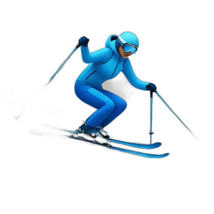 skiing in blue tones emoji