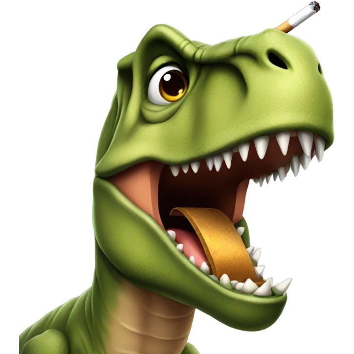T-Rex holding a cigarette  emoji