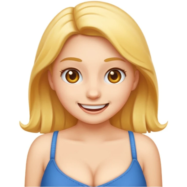 playful emoji hinting at cleavage emoji