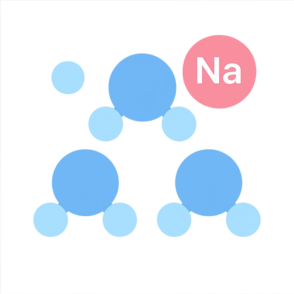 wassermoleküle mit salz ionen emoji