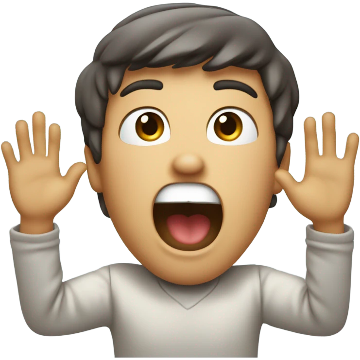 Astonished with hands up emoji