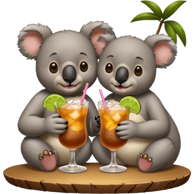 Koala and bear drink mai tai emoji