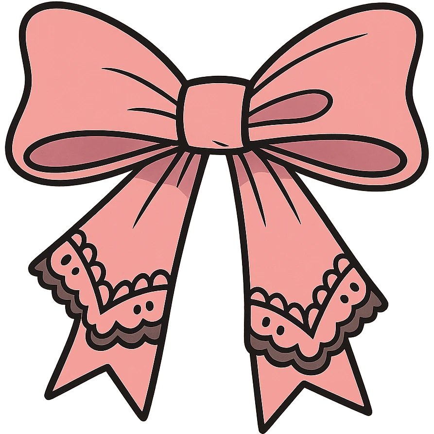 pink gothic bow with lace details emoji