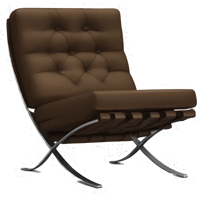barcelona chair in brown color  emoji