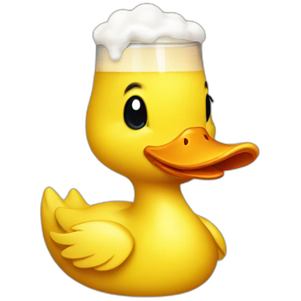 yellow duck with beer emoji