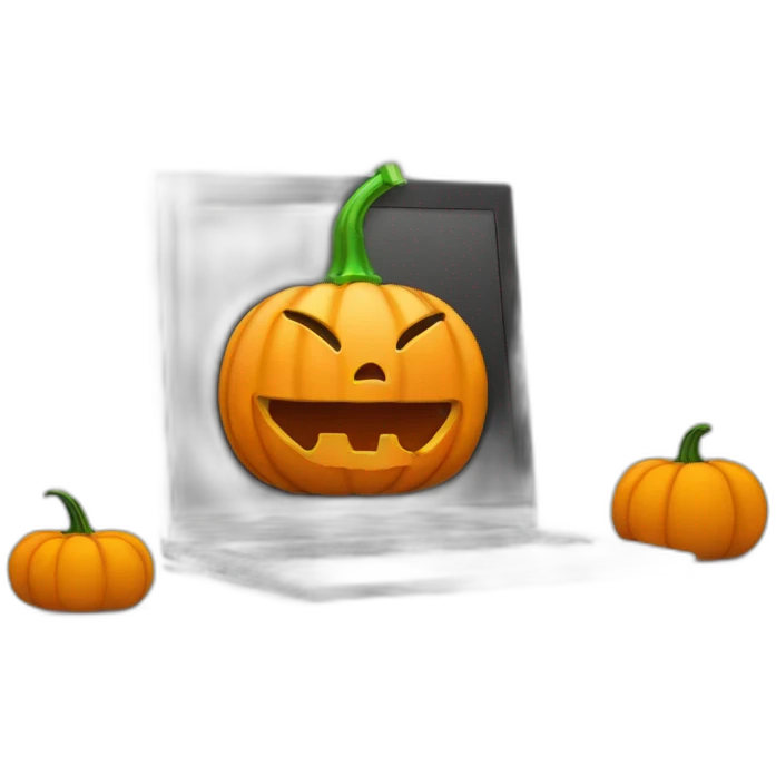 pumkin with a computer emoji