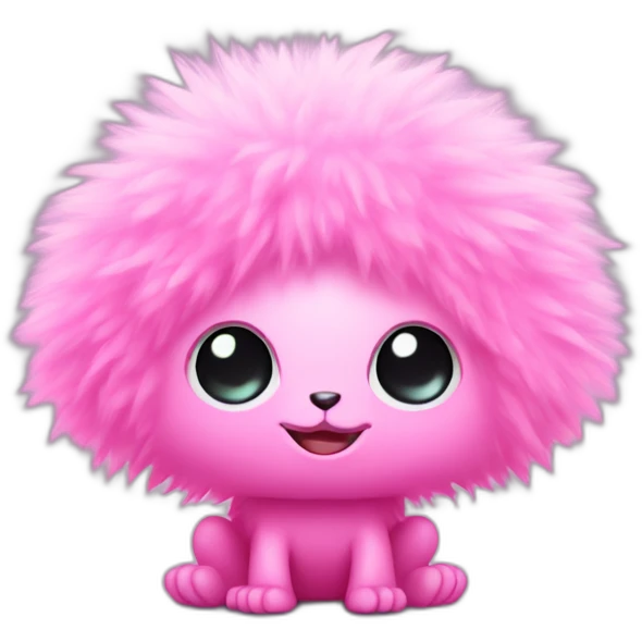 cute pink and fluffy alien emoji