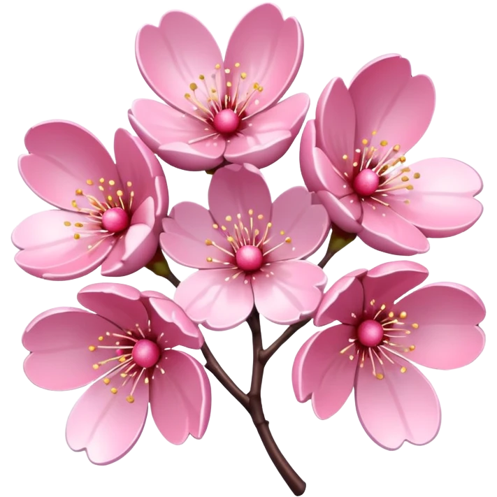 Stylized pink glitter cherry blossom flower (sakura) emoji