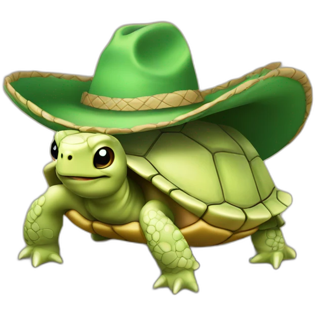 Tortuga con sombrero emoji