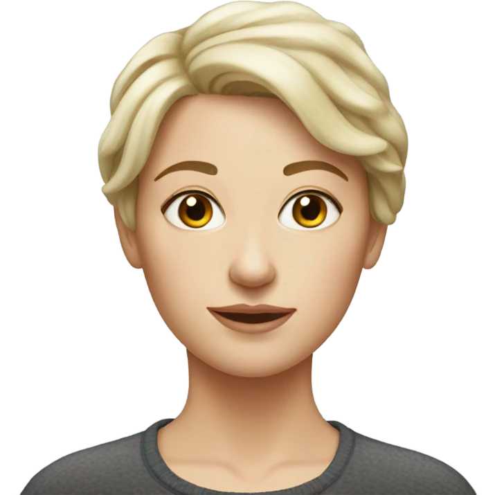 realistic portrait of white woman with short hair emoji