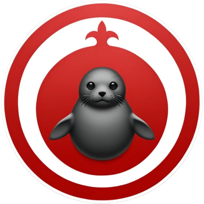 iOS sticker, summoning seal, black circle, red symbol, minimal emoji