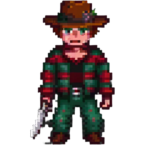 Freddy Krueger in pixel art style emoji