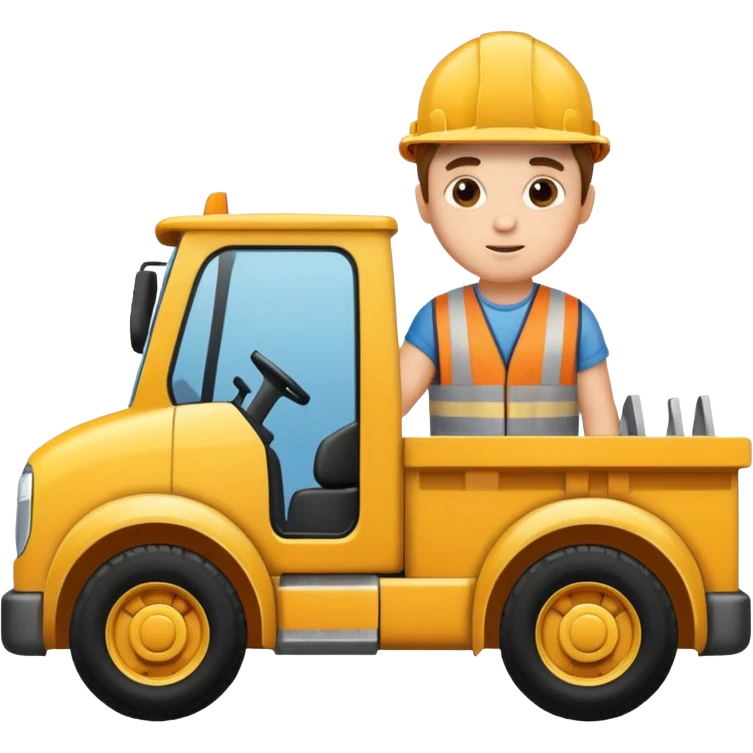 boy in construction truck emoji