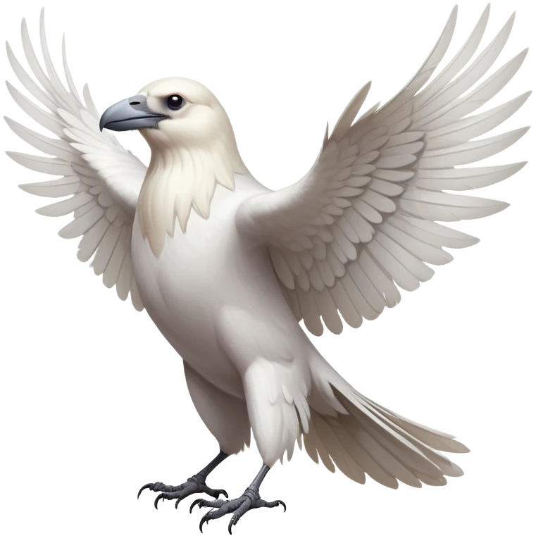 white albino raven with wings outspread emoji