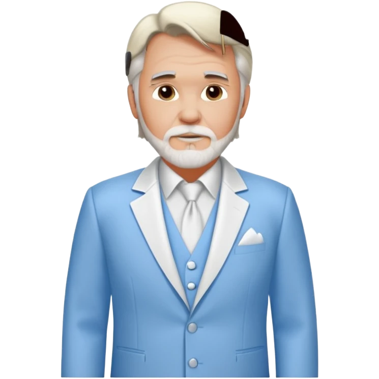 Kenny Rogers with blue dress shirt, white suit jacket emoji