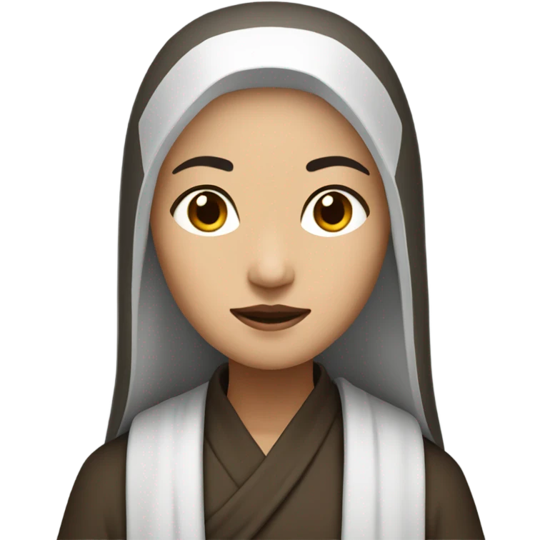 female monk with long straight black hair emoji