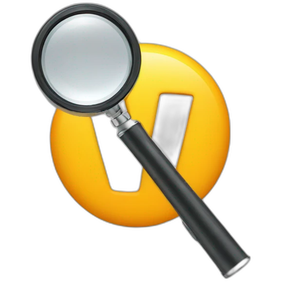 The letter W under a magnifier emoji