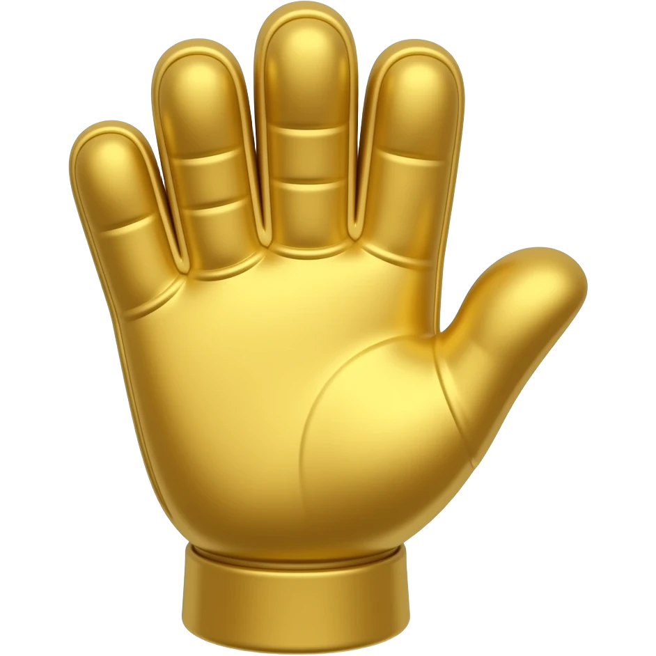 a golden goalkeeper glove football emoji