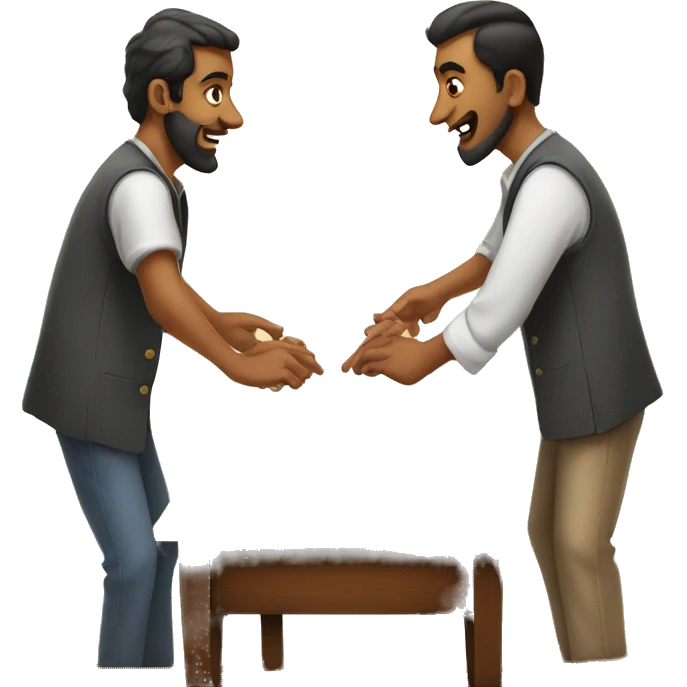 playing carrom to two men emoji